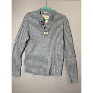 Abercrombie & Fitch Muscle Henley Shirt XXL Gray Striped 90s Hipster Vtg